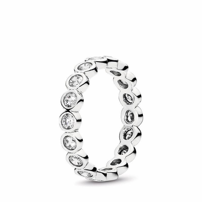 Pandora Allustackable Ring Brilliant Stackable Ring Ireland - Sterling Silver/Cubic Zirconia - 63907